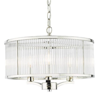 Szklana lampa wisząca Evelyn EVE0338 do jadalni srebrny przezroczysty