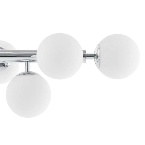 Sufitowa LAMPA modernistyczna CUMULUS 3 10755803 Kaspa metalowa OPRAWA plafon szklane kule balls molekuły chrom biała