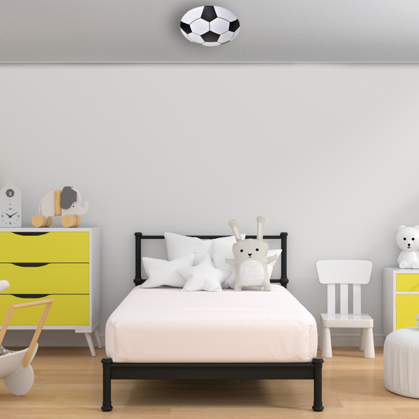 Dziecięca LAMPA sufitowa BALL ML6179 Milagro metalowa OPRAWA piłka nożna LED 18W 4000K plafon biały czarny