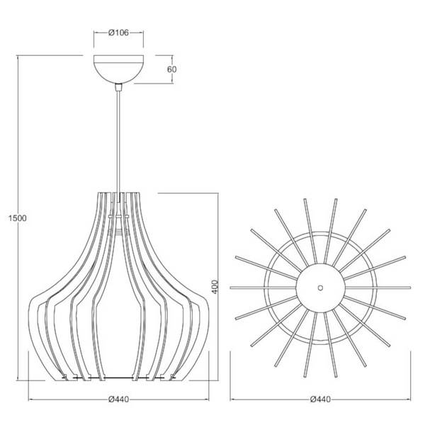 Sypialniana lampa wisząca Wood R30253830 RL Light ekologiczna drewniana