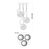 Potrójna lampa zwis Perona PND-92389-3A-BK Italux grafitowy czarny