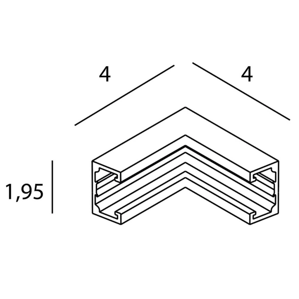 Kątownik szynowy ściana/sufit do systemu magnetycznego MAX NT0009 czarny