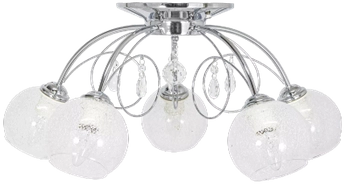 Szklana lampa sufitowa 8823/5 8C do jadalni chrom