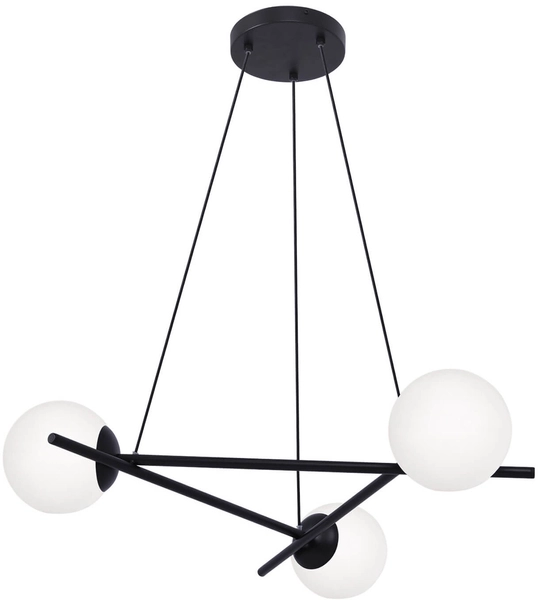 Lampa wisząca Arton K-4966 z kulistymi kloszami biała czarna