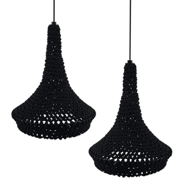 Wisząca lampa hampton Mahaka 5173 Shilo ażurowa do jadalni czarna