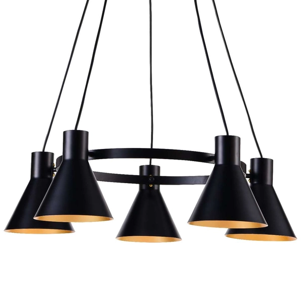 Lampa wisząca MORE 35-71163 industrialna zwis loftowy okrąg ring czarny