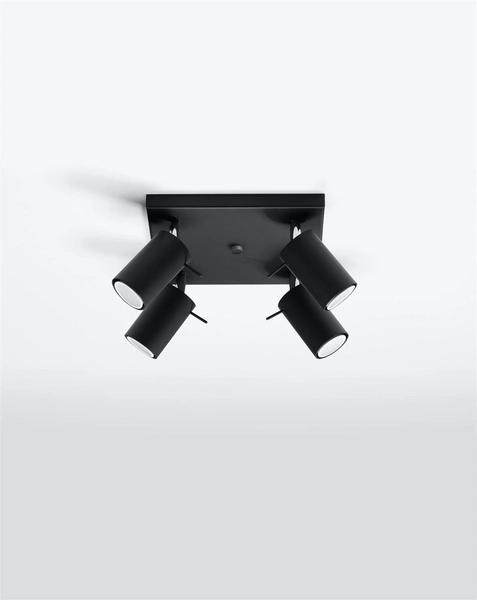 Przysufitowa lampa Ring SL.0094 Sollux reflektorki czarne