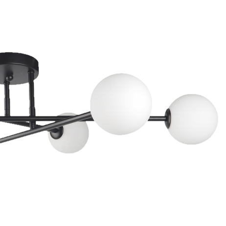 Lampa sufitowa Dorado LP-002/6C BK Light Prestige szklane mleczne kule czarna