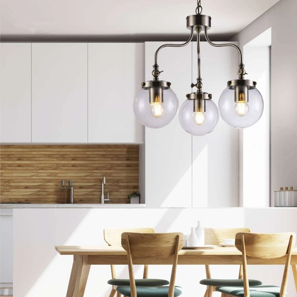 Lampa wisząca BALLET 33-70869 na łańcuchu szklane kule przezroczyste