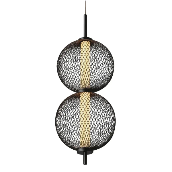 Ażurowa lampa wisząca Puma 32-35356 LED 10W 3000K kulista podwójna czarna