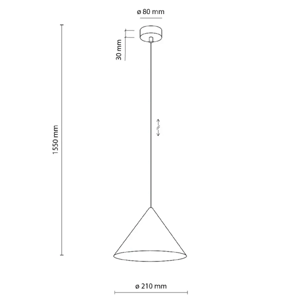 Modernistyczna wisząca lampa CONO S 10619 stożek metalowy beżowy