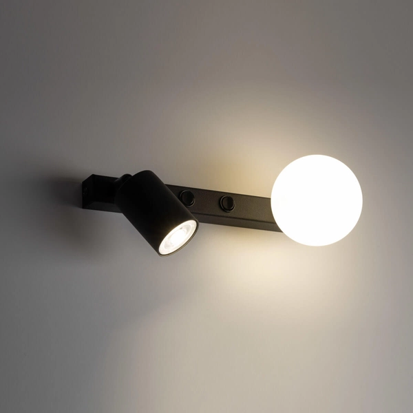 Naścienna lampa regulowana Vox 10148 bubble tubka czarna biała