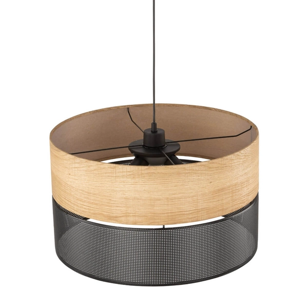 Metalowa lampa wisząca Nicol 4798 TK Lighting tuba czarny drewniany