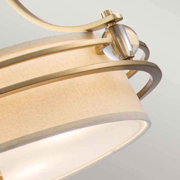 Lampa wisząca łańcuchowa Gotham QZ-GOTHAM-P-BB Quoizel tkaninowy abażur mosiądz