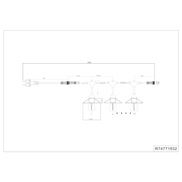 Ogrodowa girlanda zewnętrzna CHAIN R74771932 IP44 z żarówkami czarny