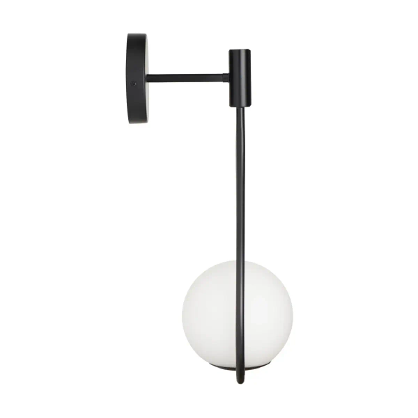 Kinkiet ścienny art deco DROP ST-F079 biały czarny szklany metalowy G9 klosz do sypialni