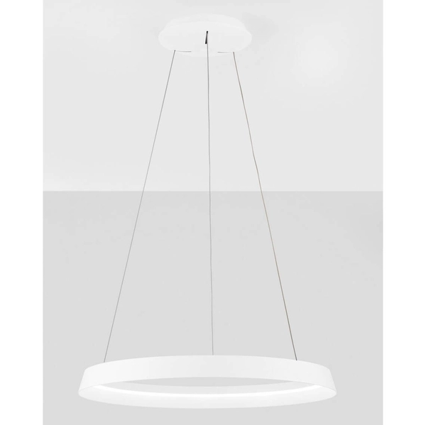 Zwisająca lampa pierścień BATALLAS LE44782 LED 52W 3000K nad łóżko biały