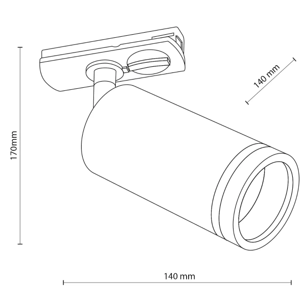Lampa szynowa 1-fazowa sufitowa Jet Slim 10029 regulowany czarny