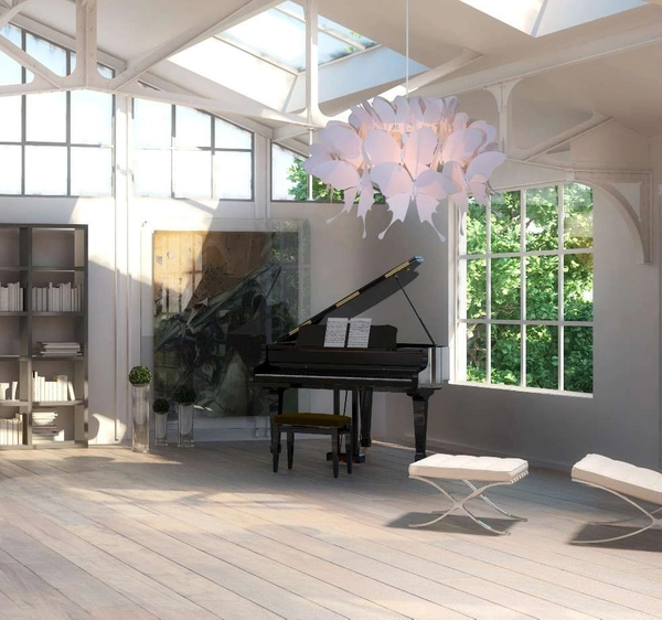 LAMPA wisząca FARFALLA LP-MD088-3439A/1P RÓŻOWY Light Prestige dekoracyjna OPRAWA zwis motyle różowe