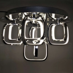 Plafon LAMPA sufitowa VEN P-X 9713/5Y CR-75W metalowa OPRAWA ramki LED 75W 4000K kwadraty squares chrom