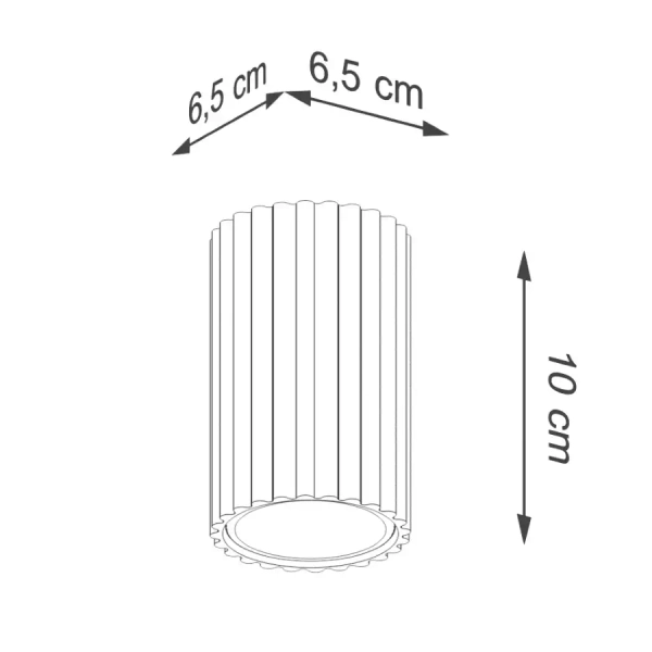 Downlight lampa sufitowa KARBON SL.1606 tuba ryflowana oliwkowa