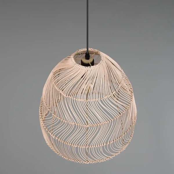 Wisząca lampa Rike R31131036 japandi eko naturalna drewniana czarna