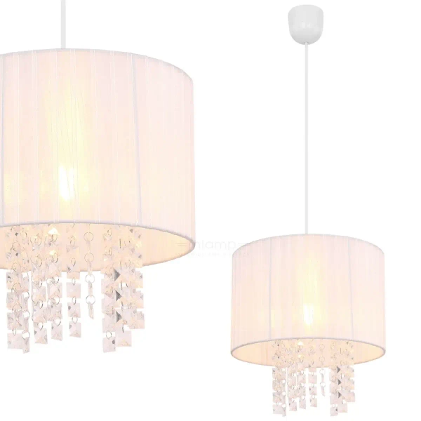 LAMPA wisząca PYRA 15098 Globo zwis OPRAWA glamour kryształki biała