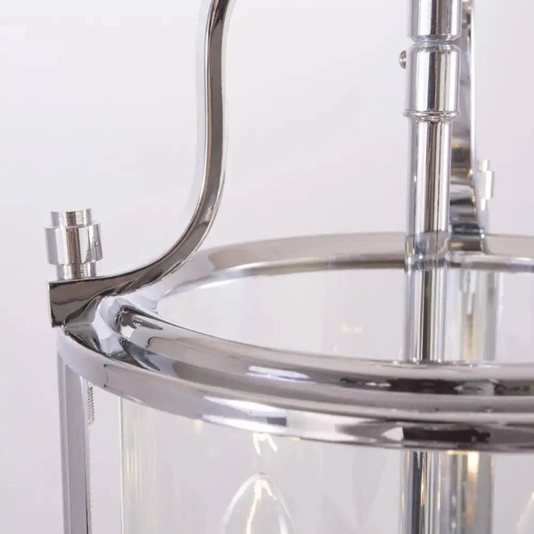 Industrialna LAMPA wisząca NEW YORK P03427CH Cosmolight szklana latarenka do salonu przezroczysta