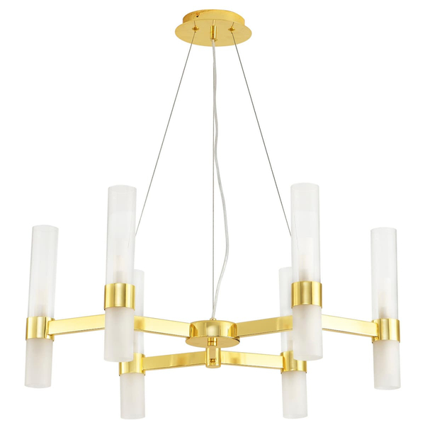 Wisząca lampa glamour Candela DN1505-6 gold Step szklane tuby złote