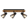 Nasufitowa lampa Claude 54307-3W drewno przydymiona