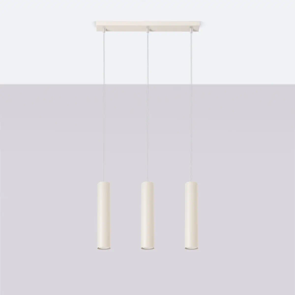 Potrójna lampa wisząca LAGOS SL.1481 tubki metalowe beżowe