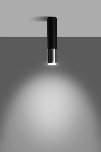 Loftowa LAMPA sufitowa SL.0939 modernistyczna OPRAWA metalowa tuba downlight czarna chrom
