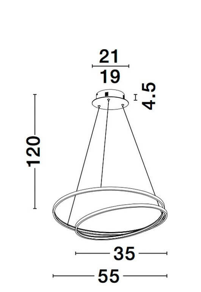 LAMPA wisząca OBERA LE41713 Luces Exclusivas metalowa OPRAWA zwis LED 25W 3000K spirala czarna