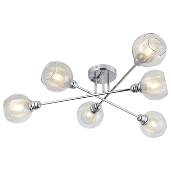 LAMPA sufitowa DIXI 36-61362 Candellux szklana OPRAWA plafon kule metalowe siatki sticks chrom przezroczyste