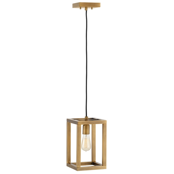 Lampa wisząca loftowa QN-ENSEMBLE1P-BB klatka drewniana