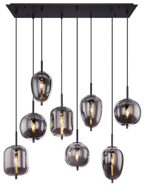 Lampa wisząca Blacky 15345-8 szklana czarna przydymiona