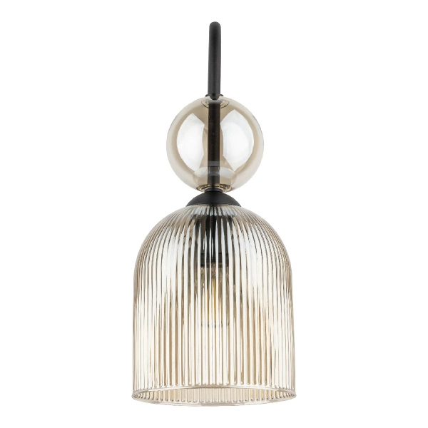 Ścienna lampa szklana Sophia Cognac 11140 ryflowana kula koniak