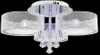 Pokojowy plafon DRS8006/3 WH NET crystal z pilotem biały
