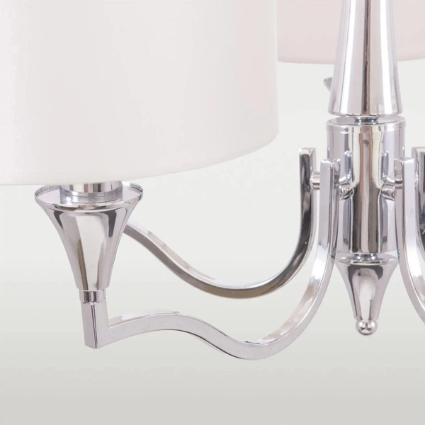 Klasyczna LAMPA wisząca WASHINGTON P05915WH Cosmolight abażurowy zwis na łańcuchu biały