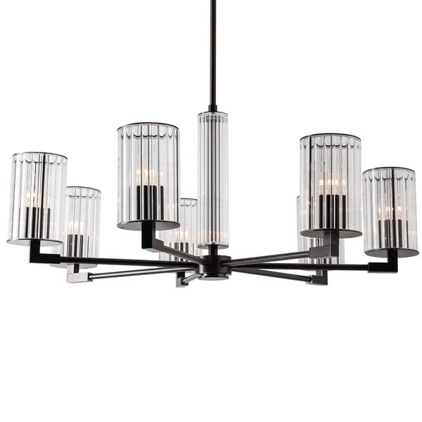 Nasufitowa lampa Aria 1229 Zuma sopelki do salonu przezroczysty tytanowy