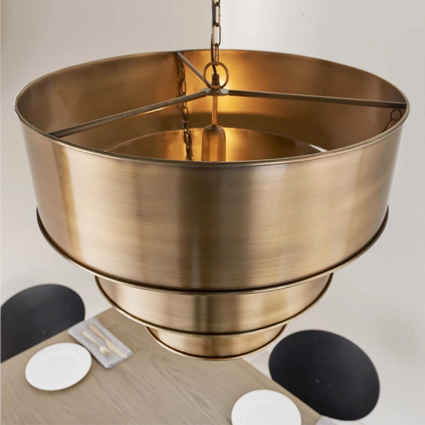 Industrialna lampa Morad 69783 Endon wisząca na łańcuchu mosiądz