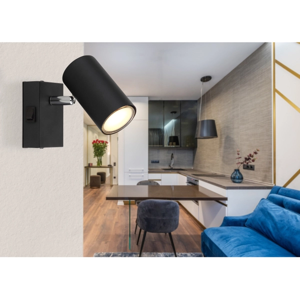 Kierunkowy kinkiet Robby 57911-1B do czytania czarny chrom