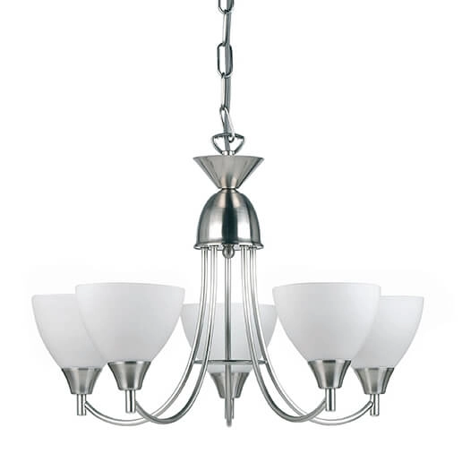 Żyrandol do salonu Alton 1805-5SC Endon zwis kielichy satynowy chrom