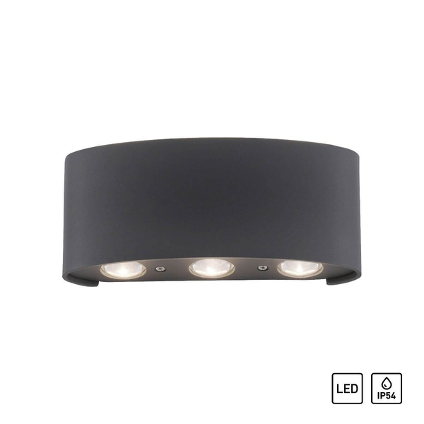 Grafitowa lampa ścienna Carlo LED 4,8W 3000K minimalistyczna