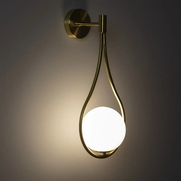Szklana lampa na ściane Milano ABR-KA-G9 Abruzzo kula złoty biały