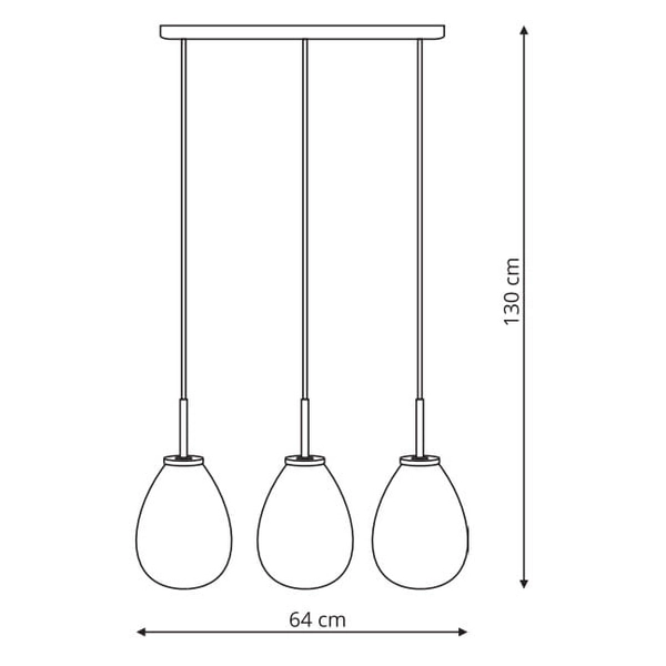 LAMPA wisząca FONDI LP-1214/3L Light Prestige szklana OPRAWA listwa zwis skandynawski czarny przezroczysty