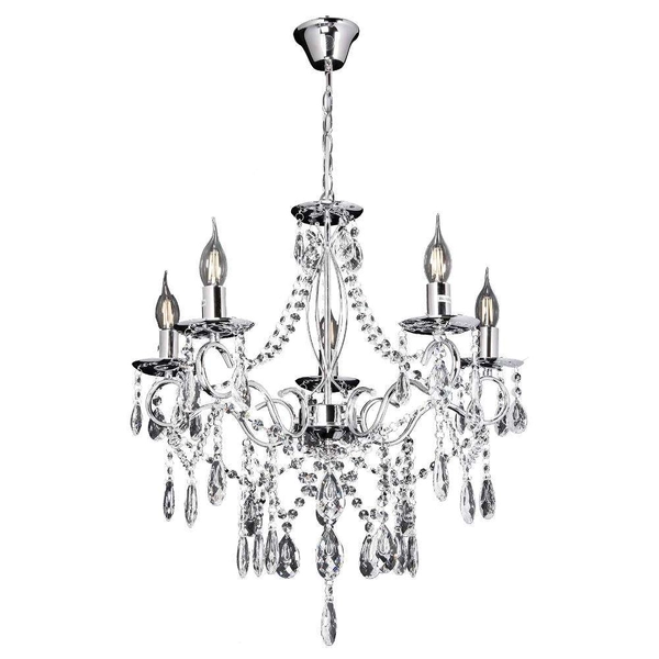 Żyrandol LAMPA wisząca VEN W-N 2325/5 pałacowa OPRAWA z kryształkami ZWIS crystal maria teresa przezroczysty