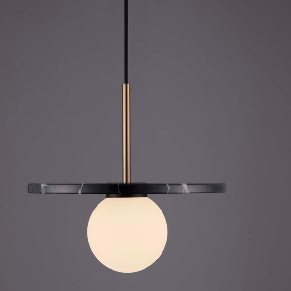 Wisząca lampa nad stół JUANJUI LE44853 talerz bańka czarna biała