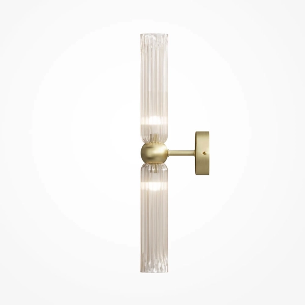 Ścienna lampa góra-dół Antic MOD302WL-02CG1 szklana tuby złote bursztynowe