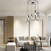 Molekułowa wisząca lampa do jadalni 22147 nad stół kule przydymione złoty